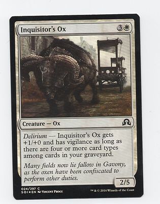 FOIL Inquisitor's Ox Shadows Over Innistrad Magic The Gathering White card MTG