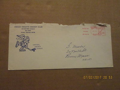 CHL Omaha Knights Vintage Defunct Dated 1974 Team Logo Business Envelope