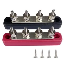 4 Terminals Brass Bus Bar 4.2" Power and Ground Distribution Block Brass BusB...