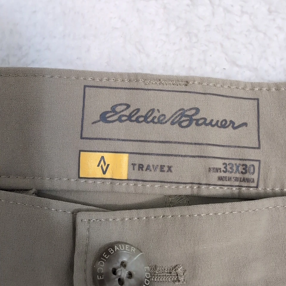 Pantalones Travex Eddie Bauer Para Hombre Aire Libre Senderismo, Nylon/Spandex, Talla 33x30 Beige Foto 2 de 4