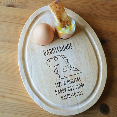Daddysaurus Dinosaurier Ei Frühstücksbrettchen süß Vatertagsgeschenk für Papa, Papa