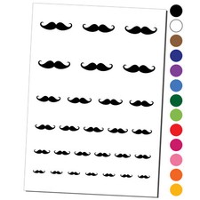 Handlebar Mustache Moustache Silhouette Temporary Tattoo Water Resistant Set