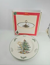 Spode Christmas Tree Cookie Single Handled Server Holiday 10.5" Plate Dish