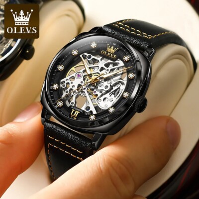 Automatic Mechanical Waterproof Luxury Men OLEVS Watch Date Men's Strap
