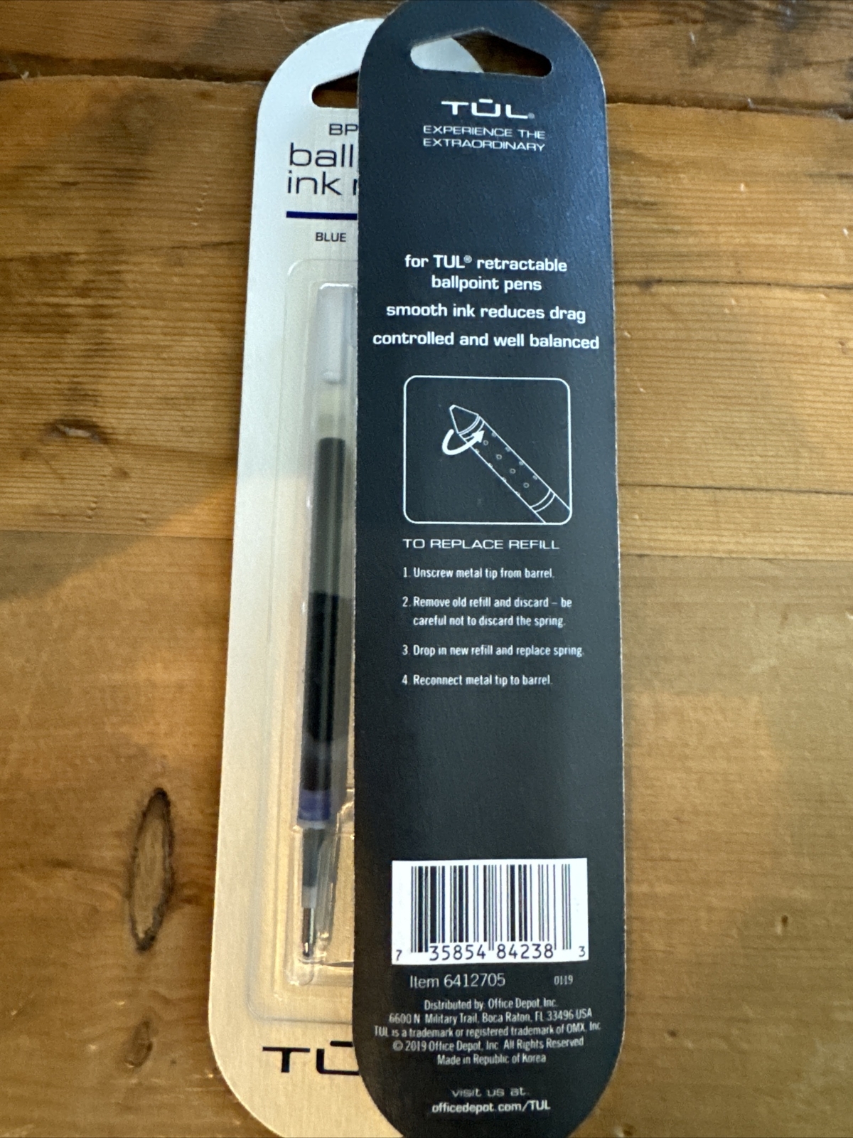 4 TUL Gel Pen Refills Medium Point 1.0MM BLUE Ink 2 Packs GL Refills