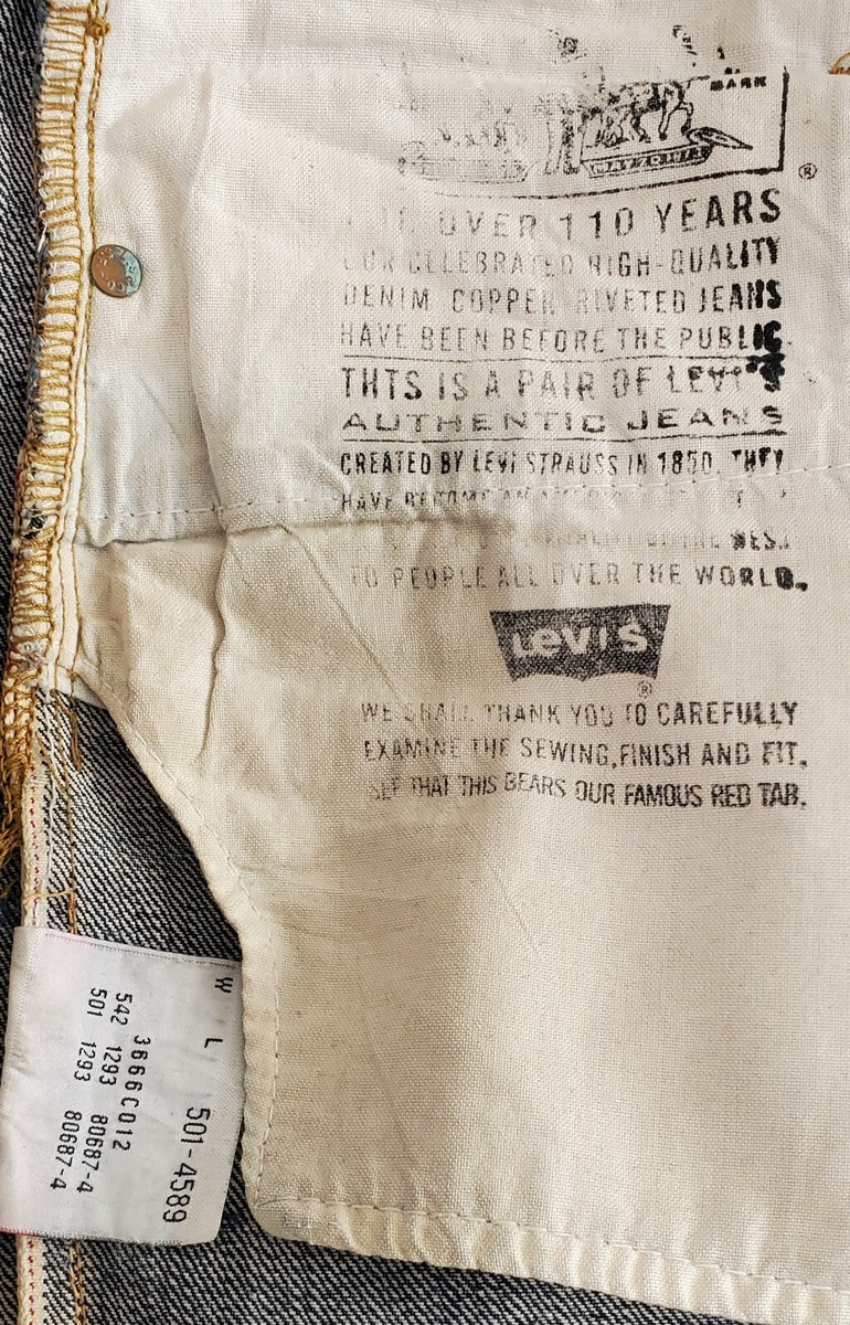 LEVIS 501-4589 VINTAGE SELVEDGE DENIM BIG E(501-1293)MENS LEVIS 501-4589 VINTAGE SELVEDGE DENIM BIG E(501-1293)MENS