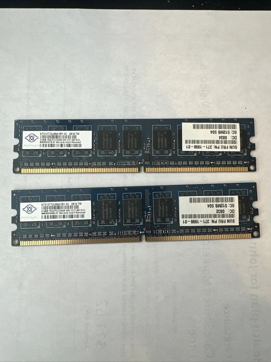 Nanya PC2-5300 DDR2-667 Computer Memory (RAM) 512 MB Capacity per