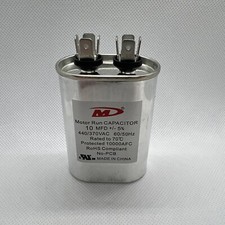 Capacitor 10 MFD Oval - Motor Run Capacitor 440/370VAC