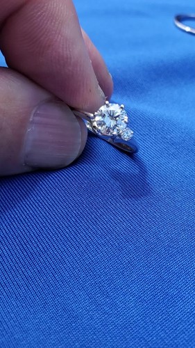 Original EARTH MINED DIAMOND Deco Platinum Engagement Ring Matching Band Set 5 - Video 1 of 1