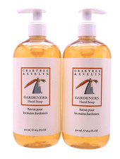 Crabtree Evelyn Gardeners Hand Soap Wash 16.9 oz X 2 Large Pump Basil