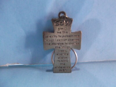 Unique Collectible Key Chain 2''in Metal Serenity Prayer/Cross
