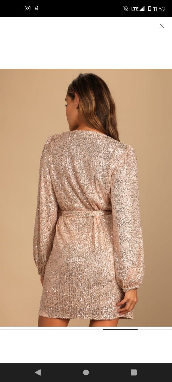 LULUS Size XS Sparkly Darling Rose Gold Sequin Lo… - image 3