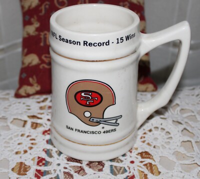 San Francisco 49ers 1984  Season 14  Mug Stein 15 wins / Game scores on bac