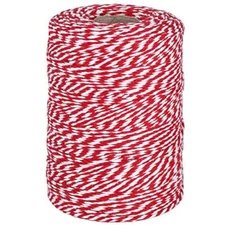Red and White Twine, 656 Feet 2Mm Cotton Bakers Twine String for Gift