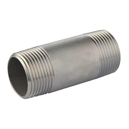 Zoro Select E6bnd21 1/2" Mnpt X 4 Ft. Tbe 316 Stainless Steel Pipe Sch 80
