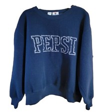 Vintage Pepsi Cola Sweatshirt XL Embroidered 80's Brushed Fleece Iconic