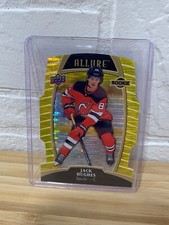 Jack Hughes Rookie Card RC 2019-20 UD Allure Yellow Taxi #100 Hockey Card NHL