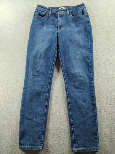Levis 721 Women's Jeans Blue Sz 29 High-Rise Skinny Straight Stretch 26.5" Denim - Foto 1 di 13