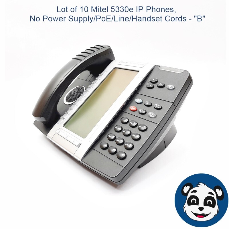 Lot of 10 Mitel 5330e IP Phones, No Power Supplies/PoE/Line/Handset