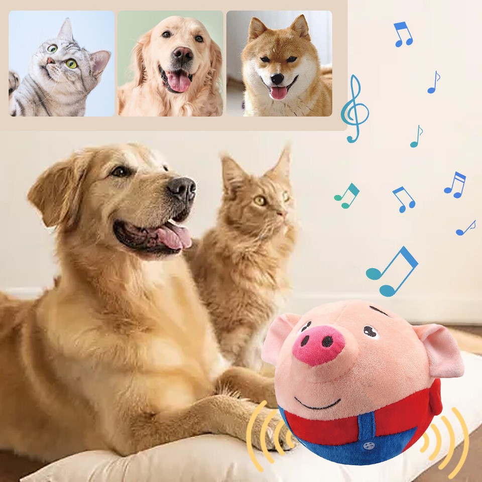 Active Moving Pet Plush Toy Talking SelfMoving Chewable for Dog Indoor