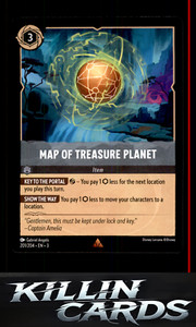 Map of Treasure Planet 201/204 Rare Into the Inklands Lorcana TCG Card NM