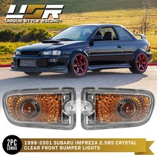 Chrome Crystal Clear Front Bumper Signal Lights For 99-01 Subaru Impreza 2.5rs