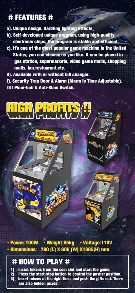 Máquina empujadora de cuartos de moneda con cambiador de monedas de billetes y agujero de bonificación Foto 4 de 4