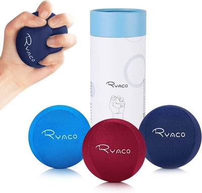 Hand Therapy Exercise Stress Ball Bundle - Set of 3 - Stress Ball with Dynami...