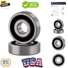2 Pack Double Sealed Deep Groove Ball Bearings, 12x32x10mm, Pre-Lubricated fo...