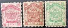 North Borneo 1886-87 3 x stamps mint hinged