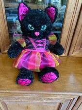 Build A Bear Night Magic Sparkly Halloween Black Cat 16  Plush