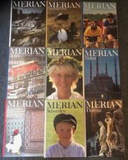 9 vintage Merian Hefte Reiseführer Städte und Länder alle original 80er Jahre