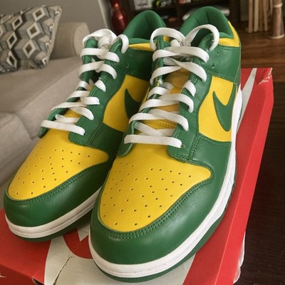 DS BNIB Nike Dunk Low Brazil Yellow Green White sz Size 14 Shoes CU1727-700