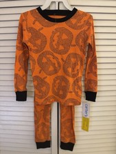 Carter's 2pc Orange Pumpkin Pajamas 4T Cotton Halloween Jack O Lantern Set