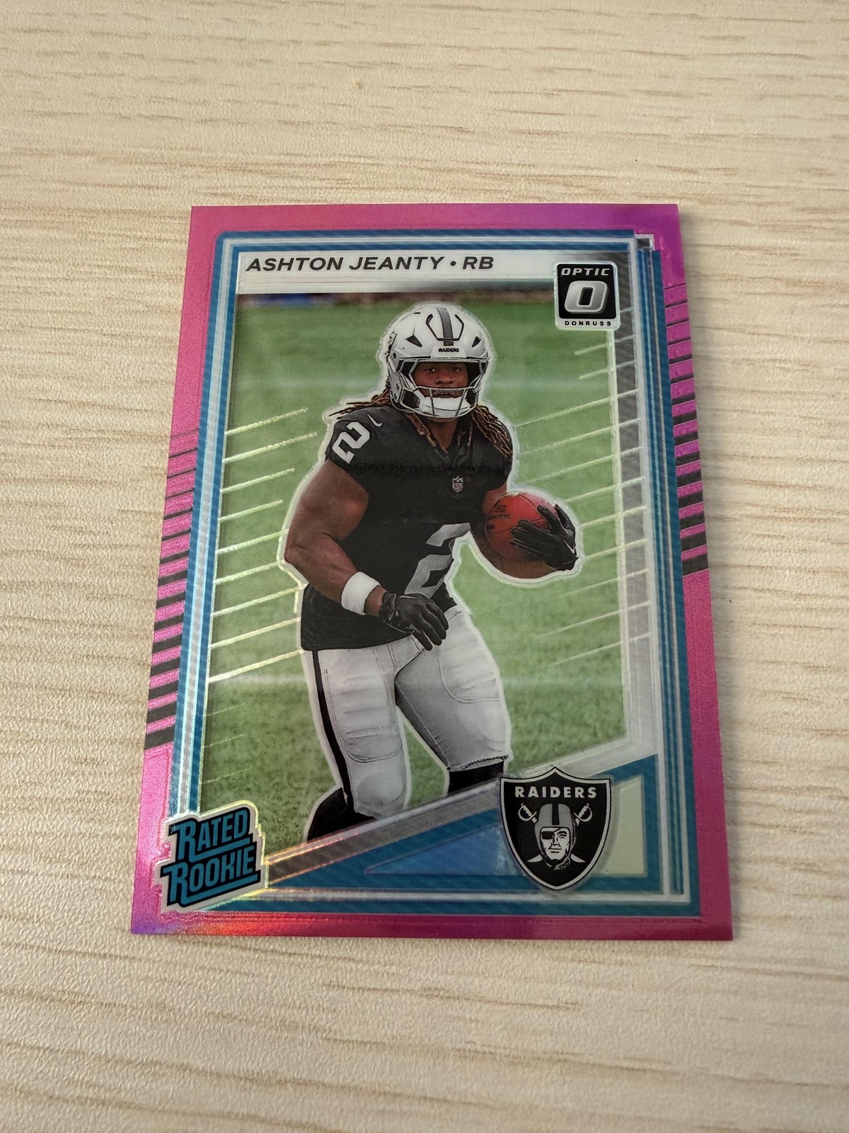 2025 Donruss #305 Ashton Jeanty Optic Rated Rookies Preview Pink