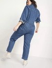 Old Navy Blue Denim Jumpsuit Collared Long Sleeve Button Front Pockets Size L — photo 2