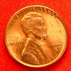 1955-S Lincoln Wheat Cent Penny GEM RED BU From an Original Bank Roll