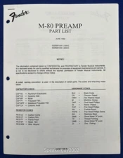 Original Fender M-80 Preamp Schematic & Parts List