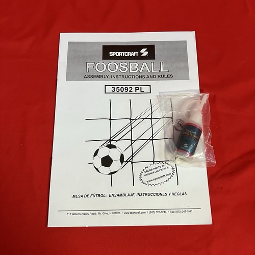 Sportscraft Foosball Assembly Instructions And Rules / 35092 PL / Paper Booklet