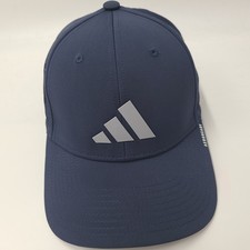 Adidas Hat Fitted L-XL Blue Gray Aeroready Pe...