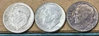(3) Circulated Roosevelt Dimes 1954, 1964 & 1964D Great Condition