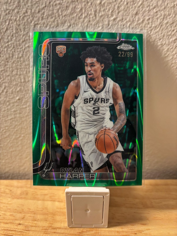 2025 Topps Chrome - Dylan Harper - Green Raywave Refractor /99 Rookie RC #252