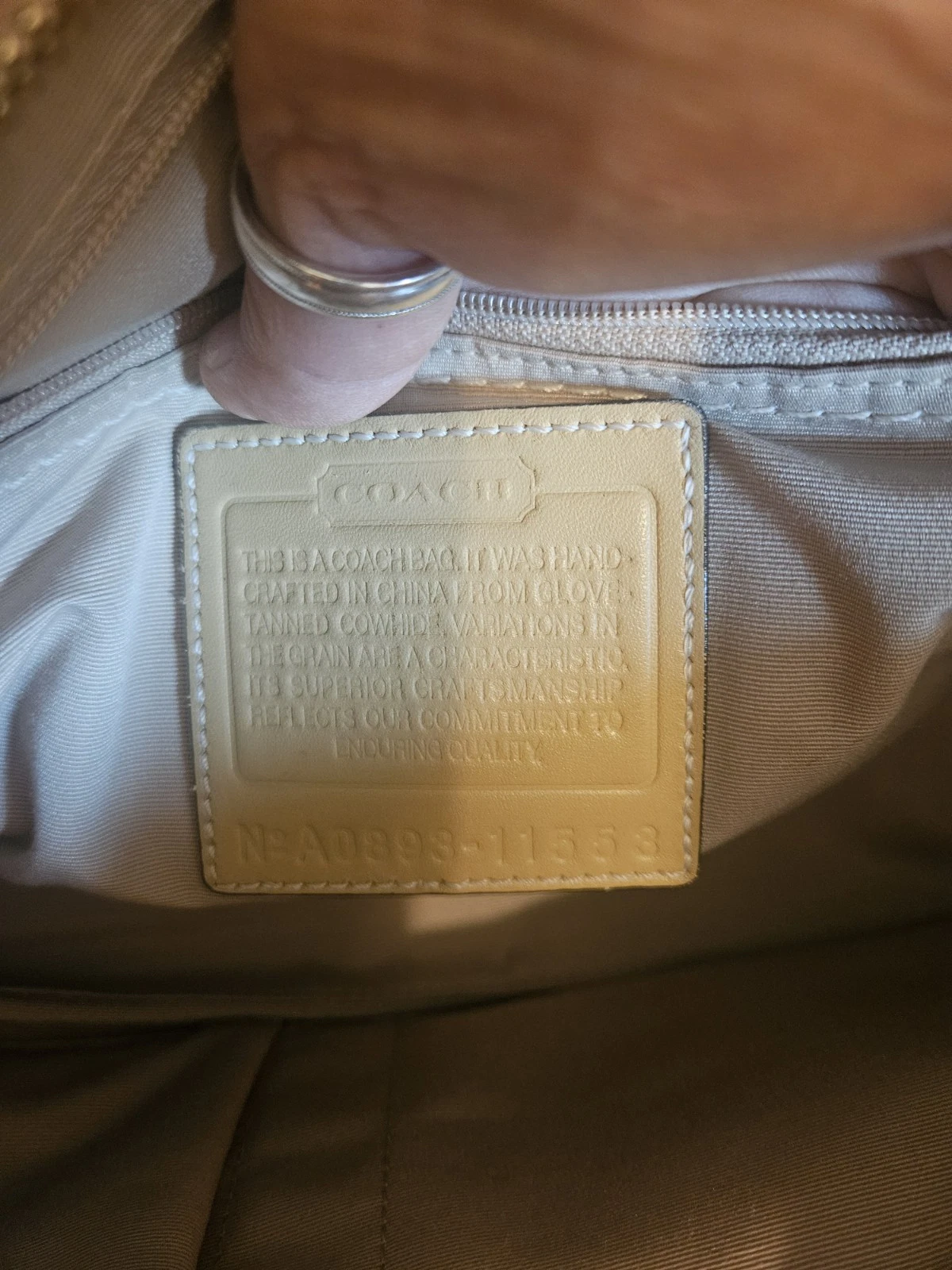 Borsa a mano Coach M0773 11554 Madeline vintage beige gialla