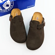 Birkenstock Boston Mocha Suede Leather Clog Shoes Narrow/Wide EU 37-45 Unisex