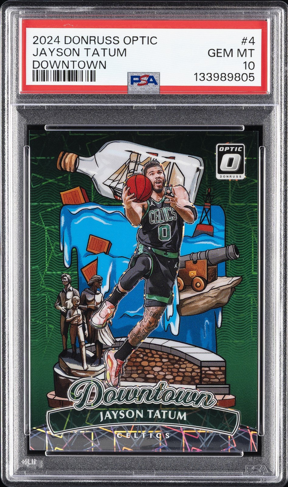 2024 PANINI DONRUSS OPTIC DOWNTOWN #4 JAYSON TATUM PSA 10