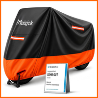 Maizjok Motorrad Abdeckplane 210D Schwarz-Orange 245X105X125 Cm Mit Uv-Schutz