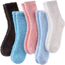 Womens Fuzzy Socks Cozy Fluffy Winter Warm Slipper Socks Microfiber Soft Home Sl