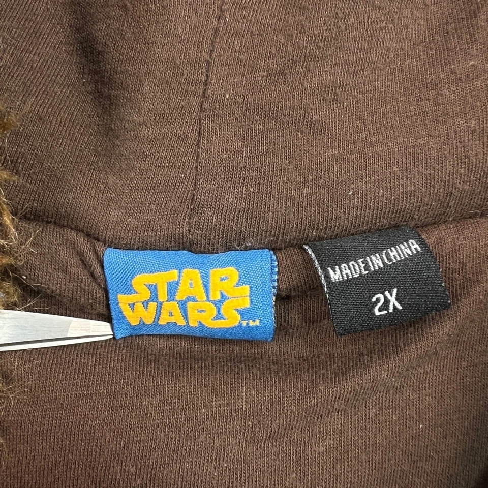 Star Wars Chewbacca Fuzzy Sherpa Sudadera con Capucha Para Hombres XXL Cremallera Completa Marrón Juegos con disfraces Pesada Foto 3 de 4