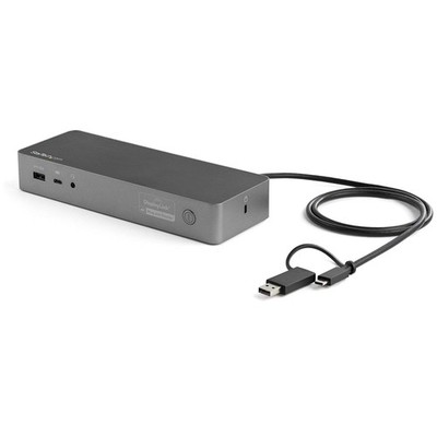 StarTech.com Universal Laptop Docking Station, Hybrid USB-C & USB-A Dock, Dual 4