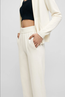 Maje Hose Ecru Gr. 38 Fr 40 Damen Strickhose Kaschmir Cashmere Jogger MFPPA00312